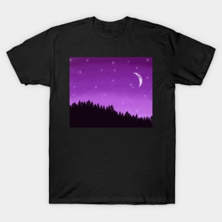 Purple sky and forest T-Shirt